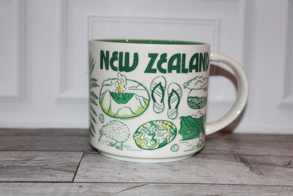 Starbucks New Zealand Been There Series Mug 14 oz Green Kiwi EUC